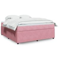 Boxspring met matras fluweel roze 180x200 cm