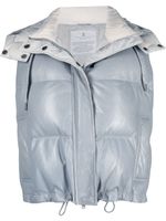 Brunello Cucinelli gilet crop en cuir - Bleu