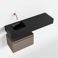 Toiletmeubel Mondiaz Andor | 100 cm | Meubelkleur Smoke | Lex vrijhangend wastafel Urban Links | Zonder kraangat