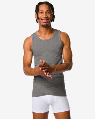 HEMA Herenhemden perfect comfort naadloos - 2 stuks grijs (grijs)