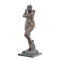 BRONZEN BEELD VAN EVA hoogte 77 cm - thumbnail