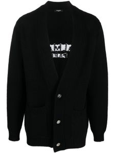 Balmain cardigan à logo intarsia - Noir