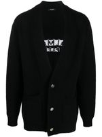 Balmain cardigan à logo intarsia - Noir - thumbnail