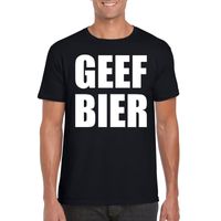 Geef Bier heren T-shirt zwart - thumbnail