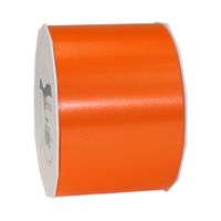 1x Brede luxe oranje kunststof lint rollen 9 cm x 91 meter cadeaulint verpakkingsmateriaal   -