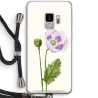 Purple poppy: Samsung Galaxy S9 Transparant Hoesje met koord