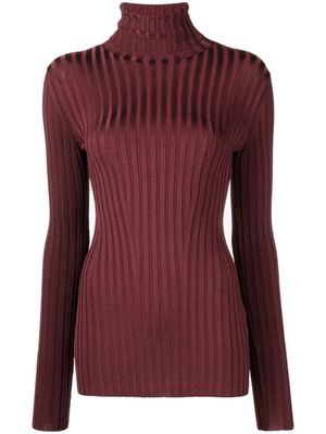 Galvan London pull nervuré à col roulé - Violet