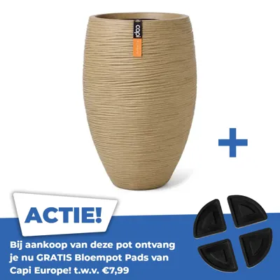 Vaas elegant rib nl d50h72cm beige