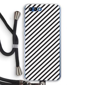 Strepen zwart-wit: Honor 10 Transparant Hoesje met koord