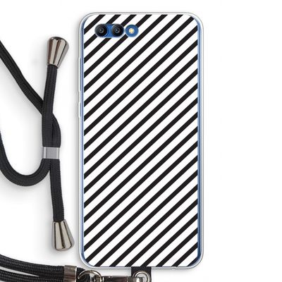 Strepen zwart-wit: Honor 10 Transparant Hoesje met koord