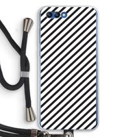 Strepen zwart-wit: Honor 10 Transparant Hoesje met koord