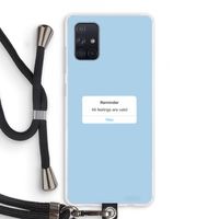 Reminder: Samsung Galaxy A71 Transparant Hoesje met koord Reminder: Samsung Galaxy A71 Transparant Hoesje met koord