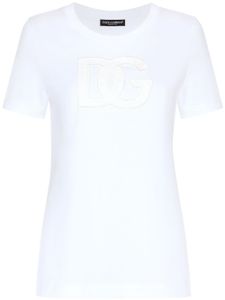 Dolce & Gabbana t-shirt en coton à patch logo - Blanc