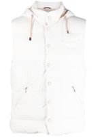 Brunello Cucinelli gilet matelassé à capuche - Blanc