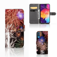 Samsung Galaxy A50 Wallet Case met Pasjes Vuurwerk - thumbnail