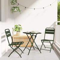 Bistroset 3 pcs Donkergroen Staal