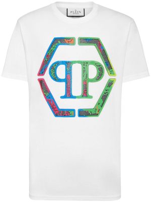 Philipp Plein t-shirt en coton à ornements en cristal - Blanc