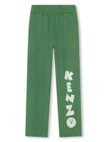 Kenzo Kids pantalon droit à logo imprimé - Vert