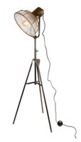 Staande lamp glazen kap messing