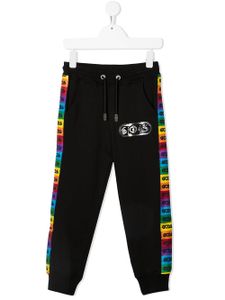 Gcds Kids pantalon de jogging à bande logo - Noir