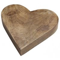 Houten serveerplank hartvorm 20 cm   - - thumbnail