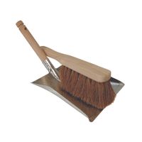 Luva Metalen Stofblik met Houten Stoffer Cocos Luva Metalen Stofblik met Houten Stoffer Cocos
