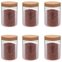 VidaXL Opbergpotten met kurken deksel 6 st 650 ml glas