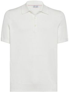 Brunello Cucinelli polo à boutonnière - Blanc