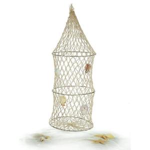 Decoratie visnet - 3 ringen - vissers fuik - 16 x 50 cm - maritieme deco
