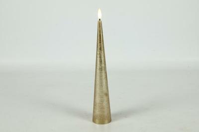 Ledkaars kegel Lyon D 5 cm H 29 cm goud
