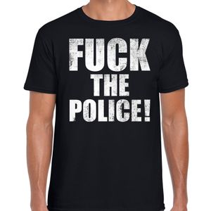 Fuck the police t-shirt zwart voor heren om te staken / protesteren 2XL  -
