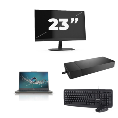 Fujitsu Lifebook U7411 - Intel Core i5-11e Generatie - 14 inch - 8GB RAM - 256GB SSD - Windows 11 Home + 1x 23 inch Monitor