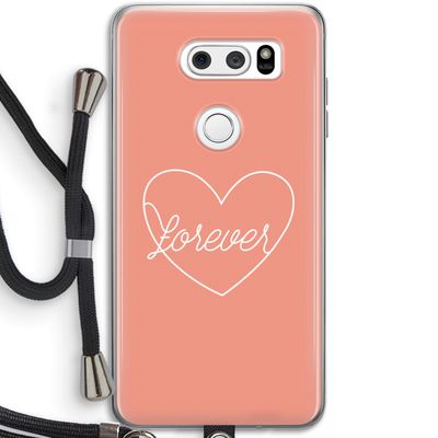 Forever heart: LG V30 Transparant Hoesje met koord