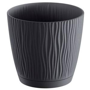 Prosperplast Plantenpot - kunststof - antraciet - D28 x H26 cm