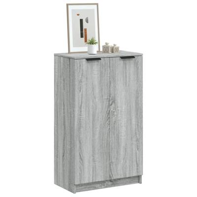 Schoenenkast 59x35x100 cm bewerkt hout grijs sonoma eikenkleur