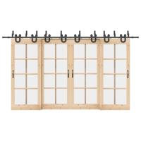 Doos met onderdelen voor schuifdeur 400 cm staal zwart