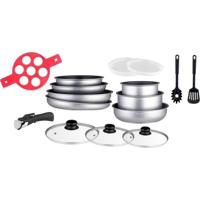 Arthur Martin AM3950 16-delige pannenset - Aluminium - Afneembare handgreep - Alle warmtebronnen inclusief inductie