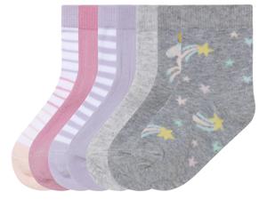 lupilu 7 paar kinder sokken (strepen/wit/roze/blauw/grijs, 23-26)