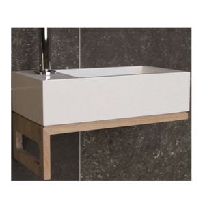 Fonteinset Luca Sanitair Iris 35x18,5x9 cm Omkeerbaar Mat Wit (met kraangat)