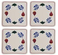 Boerenbont Pannen Onderzetter 20x20cm Aardewerk set van 4