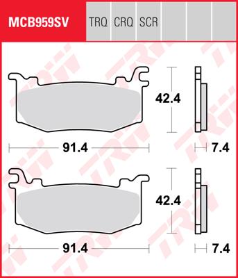 TRW Remblokken, en remschoenen voor de moto, MCB959TRQ