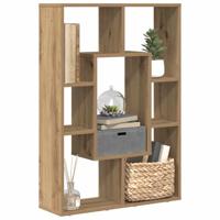 Boekenkast 63x20x90 cm bewerkt hout artisanaal eikenkleurig