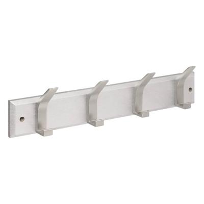 5Five Kapstok - 4 ophang haken - RVS - zilver - 45 x 10 cm - wandkapstok