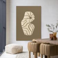 Urban Cotton Wandkleed 'Vivid Vase 09' 80 x 110cm in Frame - black