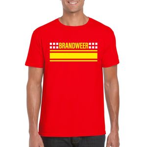 Brandweer logo t-shirt rood voor heren