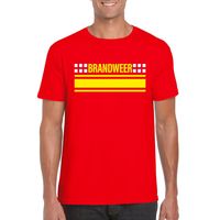 Brandweer logo t-shirt rood voor heren - thumbnail