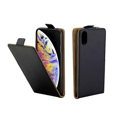 Zakelijke stijl verticale Flip TPU lederen hoes for iPhone XS Max, met kaartslot (zwart)
