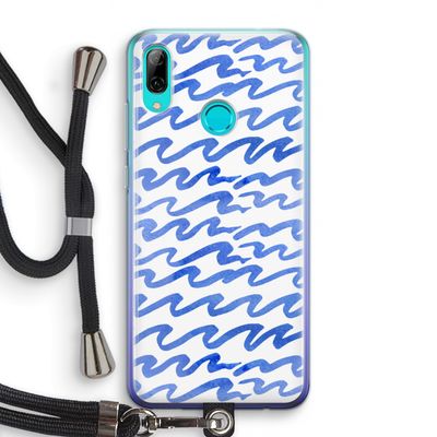 Blauwe golven: Huawei P Smart (2019) Transparant Hoesje met koord
