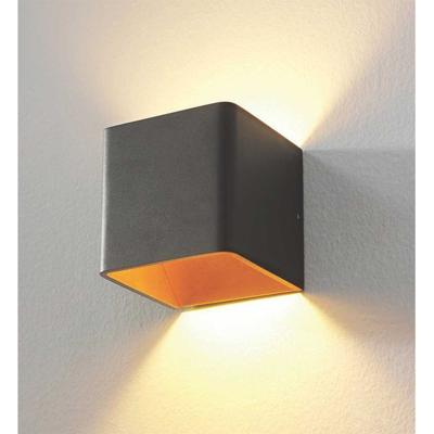 Artdelight Led Up - DownFulda 6w - 2700K - 10cm zwart met goud - WL FULDA ZW-GO