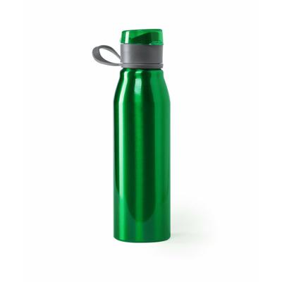 Waterfles / drinkfles / bidon / sportfles - Aluminium - metallic groen - schroefdop - 700 ml